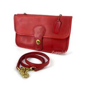 Coach Vintage Red Twin Bonnie Cashin Double Sided Red Leather Clutch HandBag